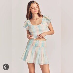 LoveShackFancy Saba Cropped Top & Camilla Rainbow Skirt Set